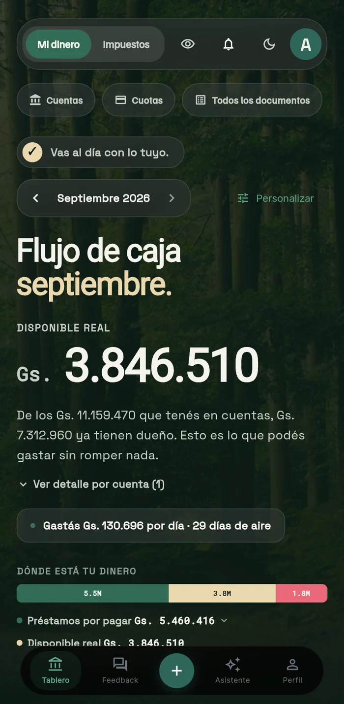 Ikatu — flujo de caja del mes